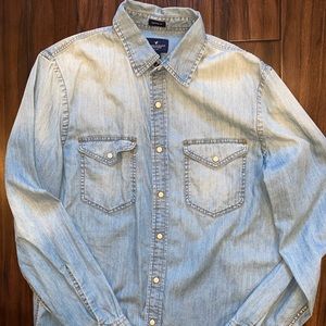 American Eagle Denim Button Down Shirt